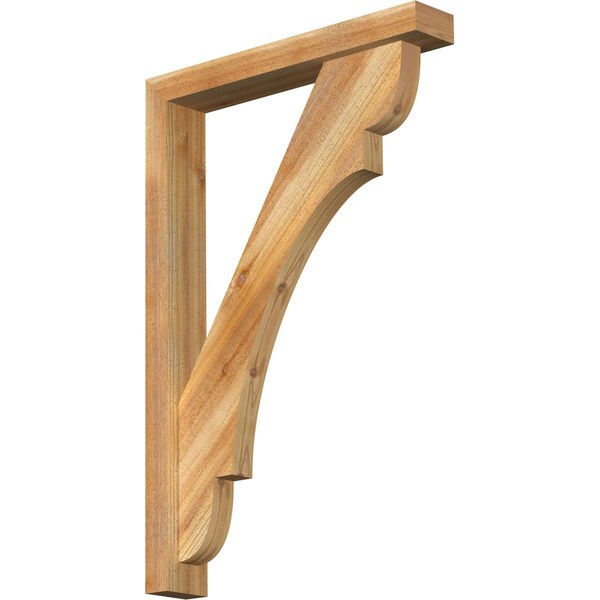 Ekena Millwork Olympic Block Rough Sawn Bracket w/ Offset Brace, Western Red Cedar, 4"W x 24"D x 36"H BKT0402X24X36OLY05RWR - main